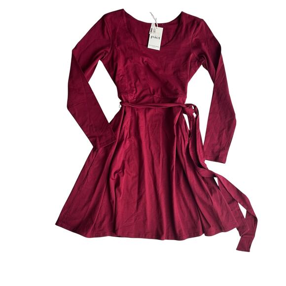 Pact Burgundy Fit and Flare Ballet Dress - Size Large - Picture 1 of 6